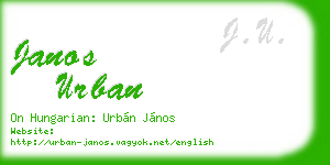 janos urban business card